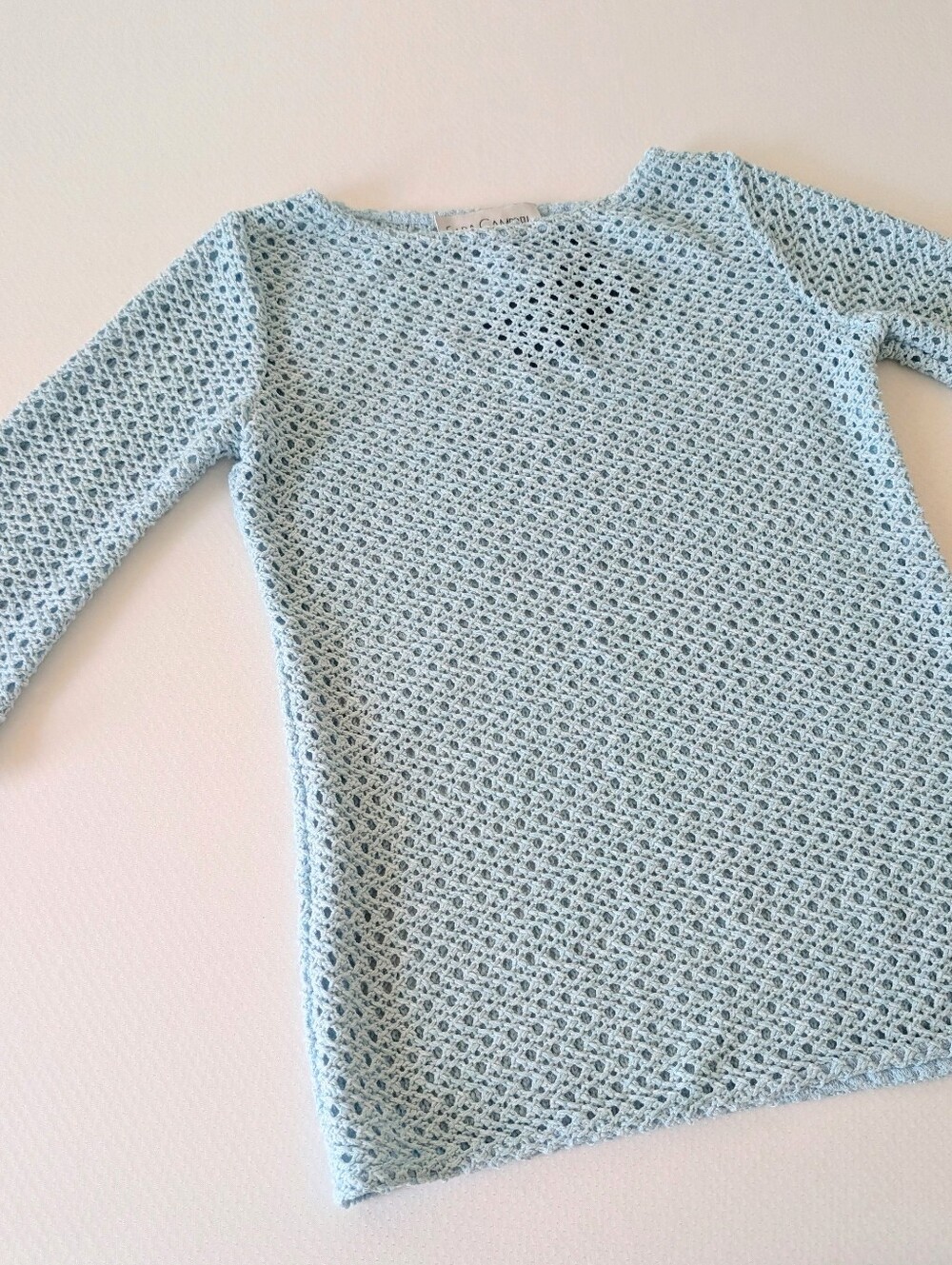 NWT Sara Campbell Crochet Sweater Top Aqua Top Sz XS